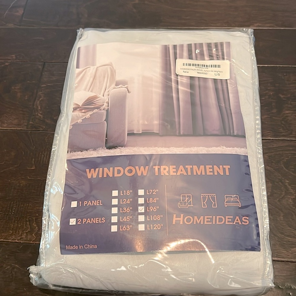 Homeideas gray curtains NWT